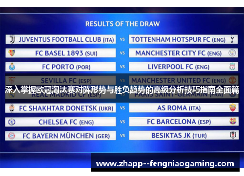 深入掌握欧冠淘汰赛对阵形势与胜负趋势的高级分析技巧指南全面篇